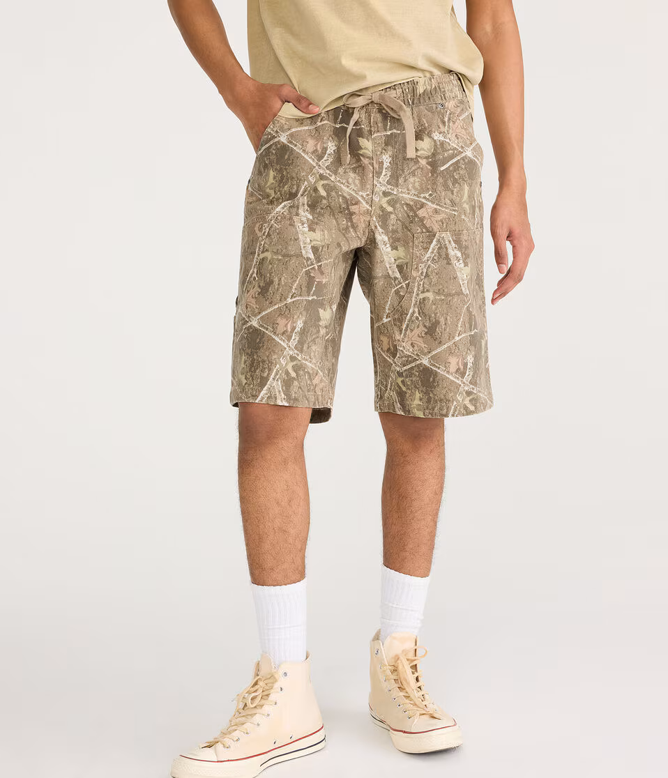 Forest Camo Baggy Carpenter Shorts 11"