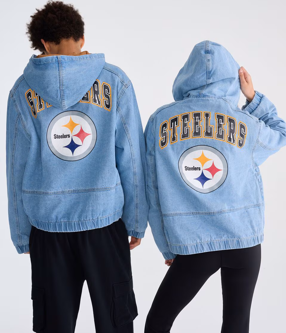 Pittsburgh Steelers Full-Zip Hooded Denim Jacket