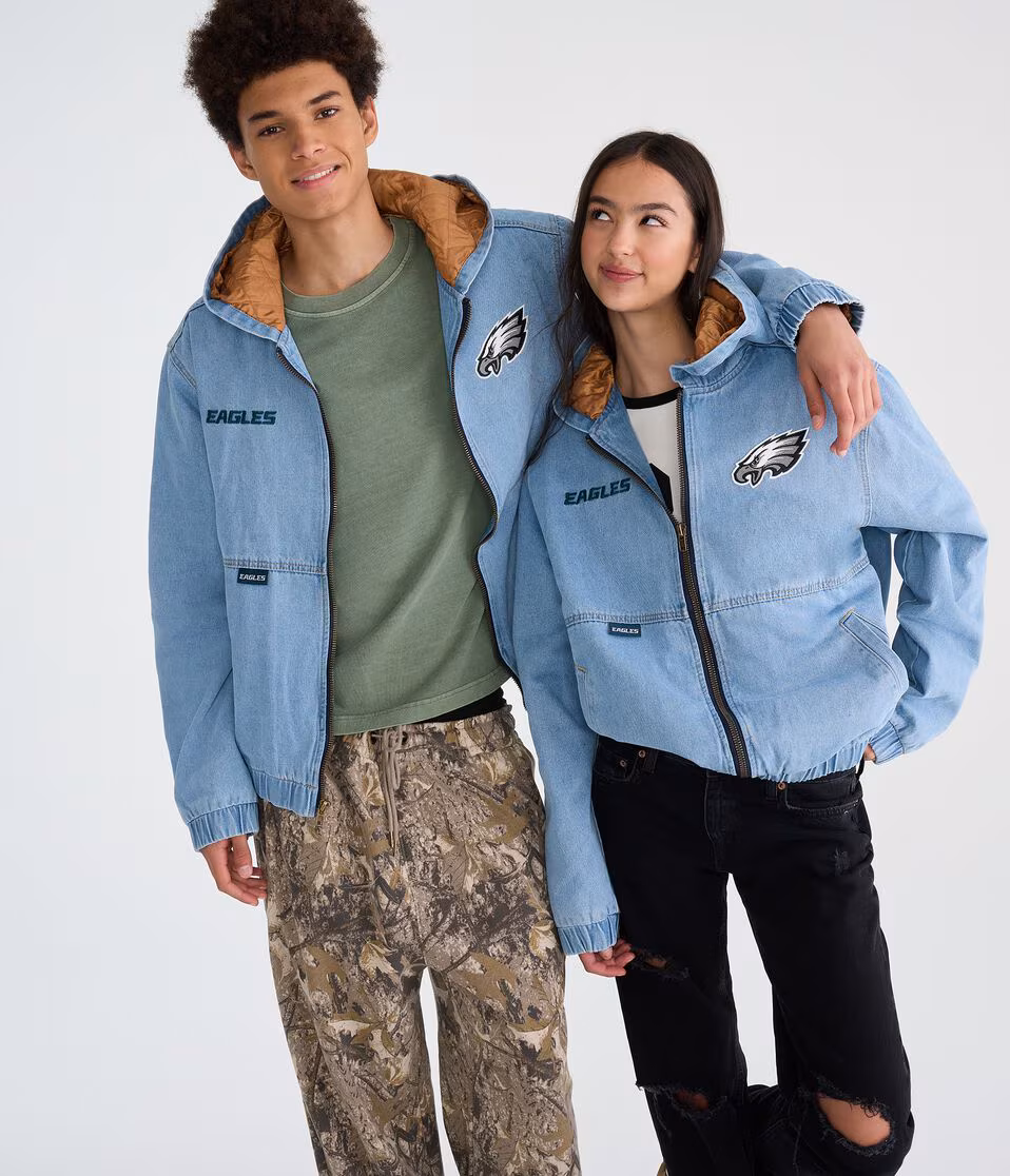 Philadelphia Eagles Full-Zip Hooded Denim Jacket