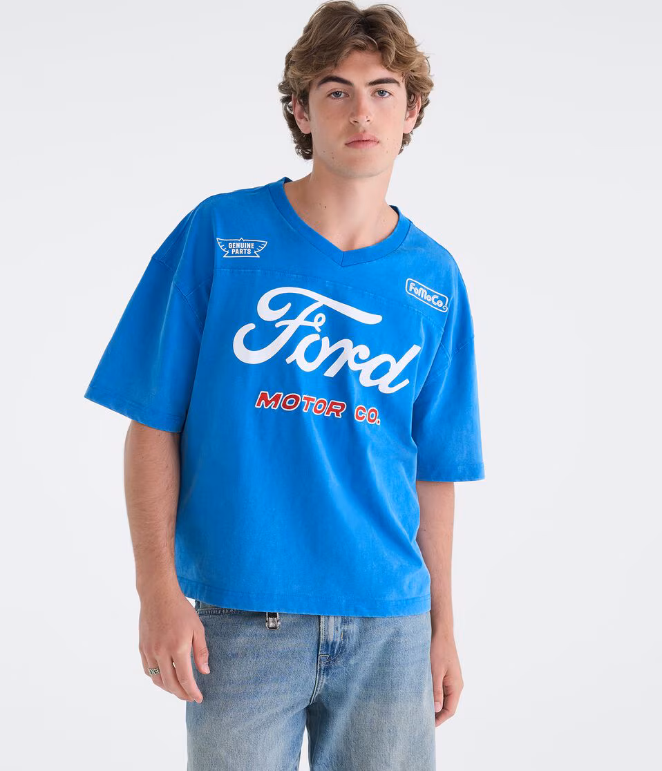 Ford Motor Co V-Neck Relaxed Graphic Tee