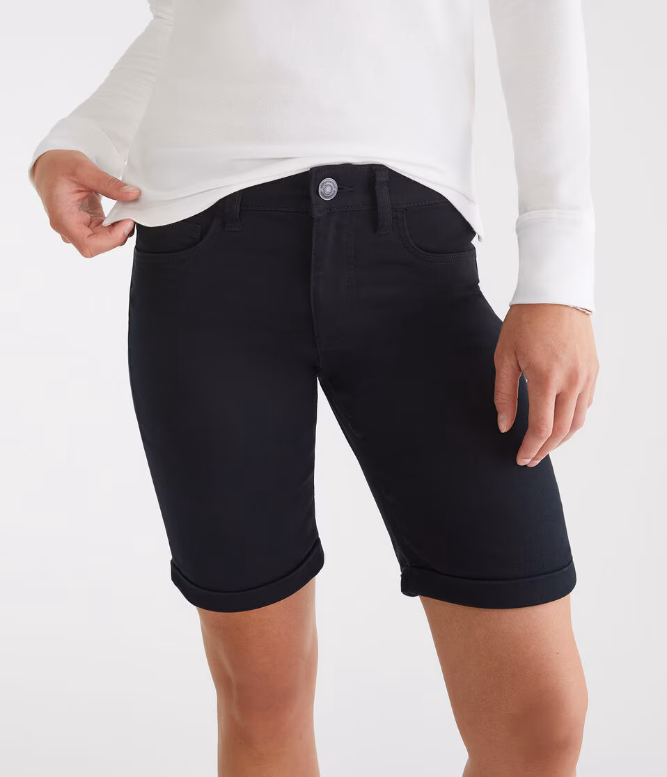 Mid-Rise Uniform Bermuda Shorts