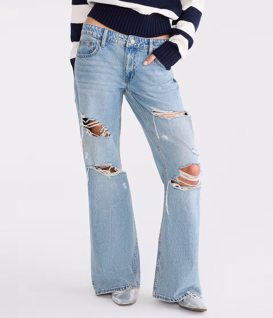 Low-Rise Baggy Flare Jean