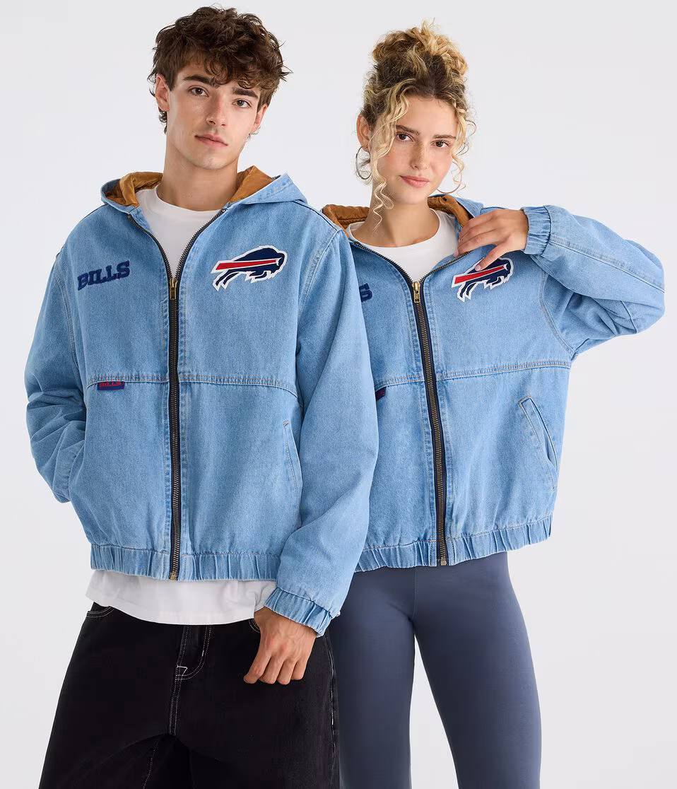 Buffalo Bills Full-Zip Hooded Denim Jacket