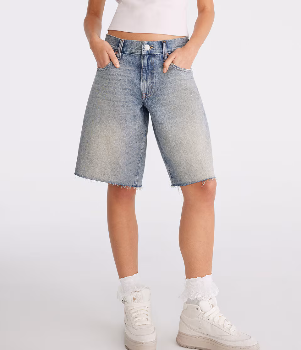 Mid-Rise Baggy Denim Jorts