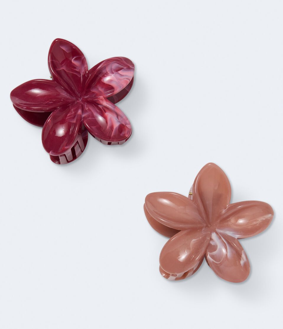 Tropical Flower Claw Hair Clip 2-Pack