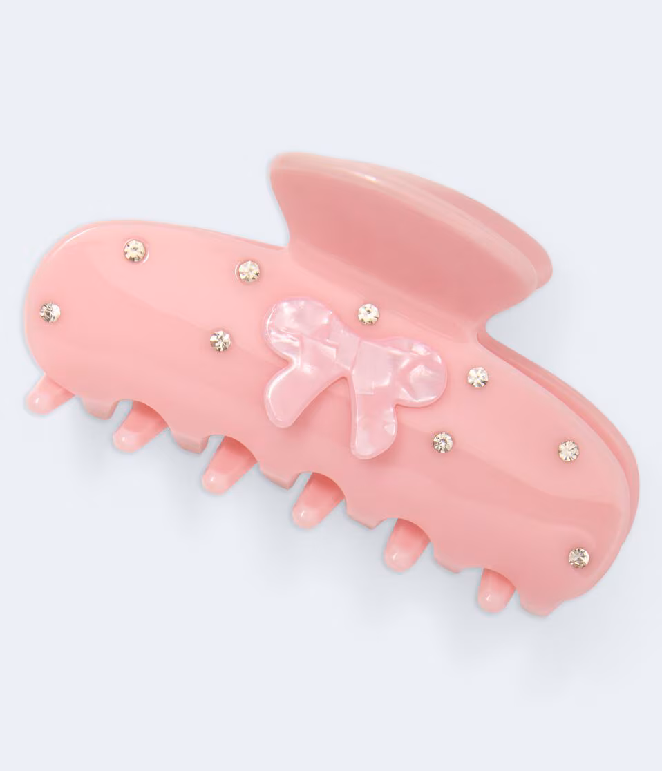 Rhinestone Bow Claw Hair Clip