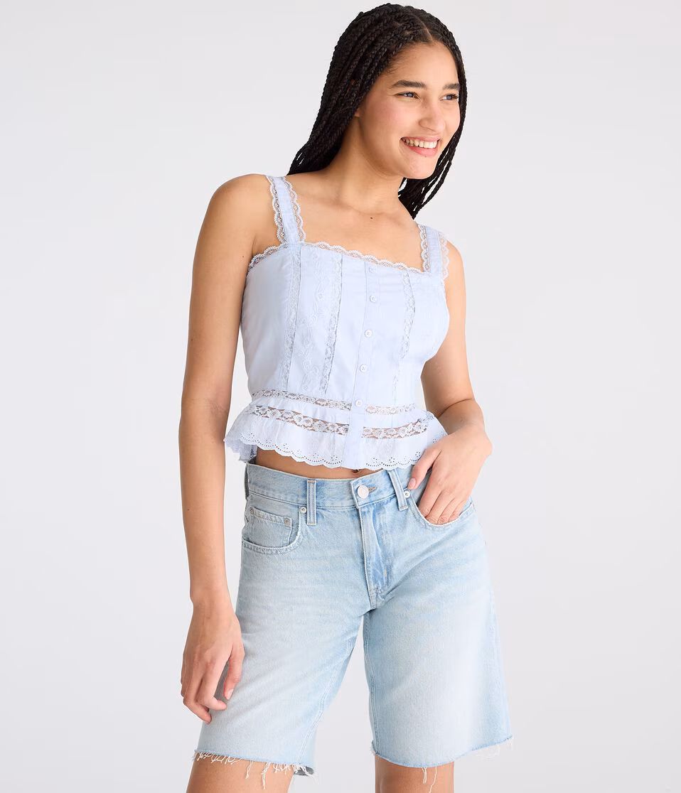 Floral Lace Peplum Crop Top