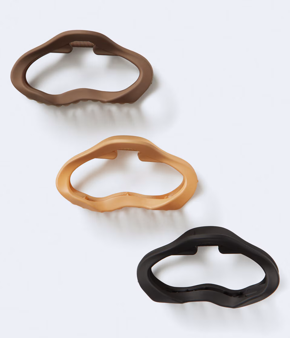 Matte Oval Claw Hair Clip 3-Pack