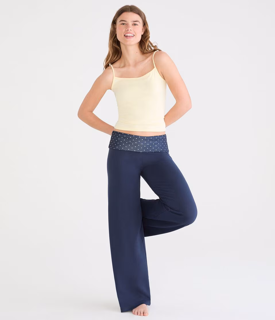 Print Fold-Over Sleep Pants