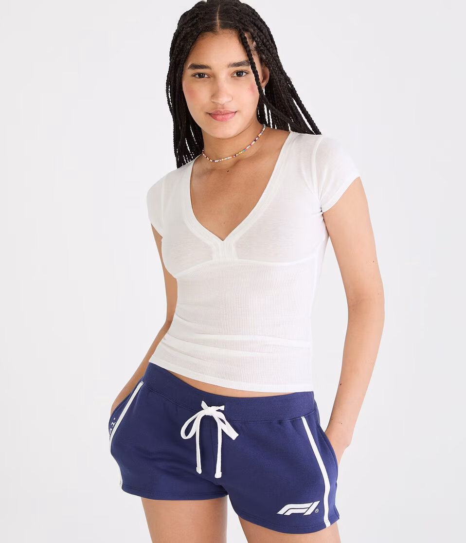 Ribbed V-Neck Tee