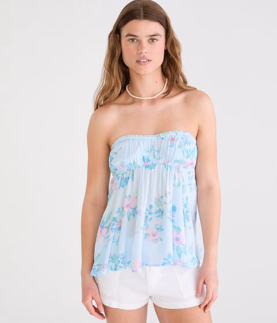 Floral Babydoll Tube Top