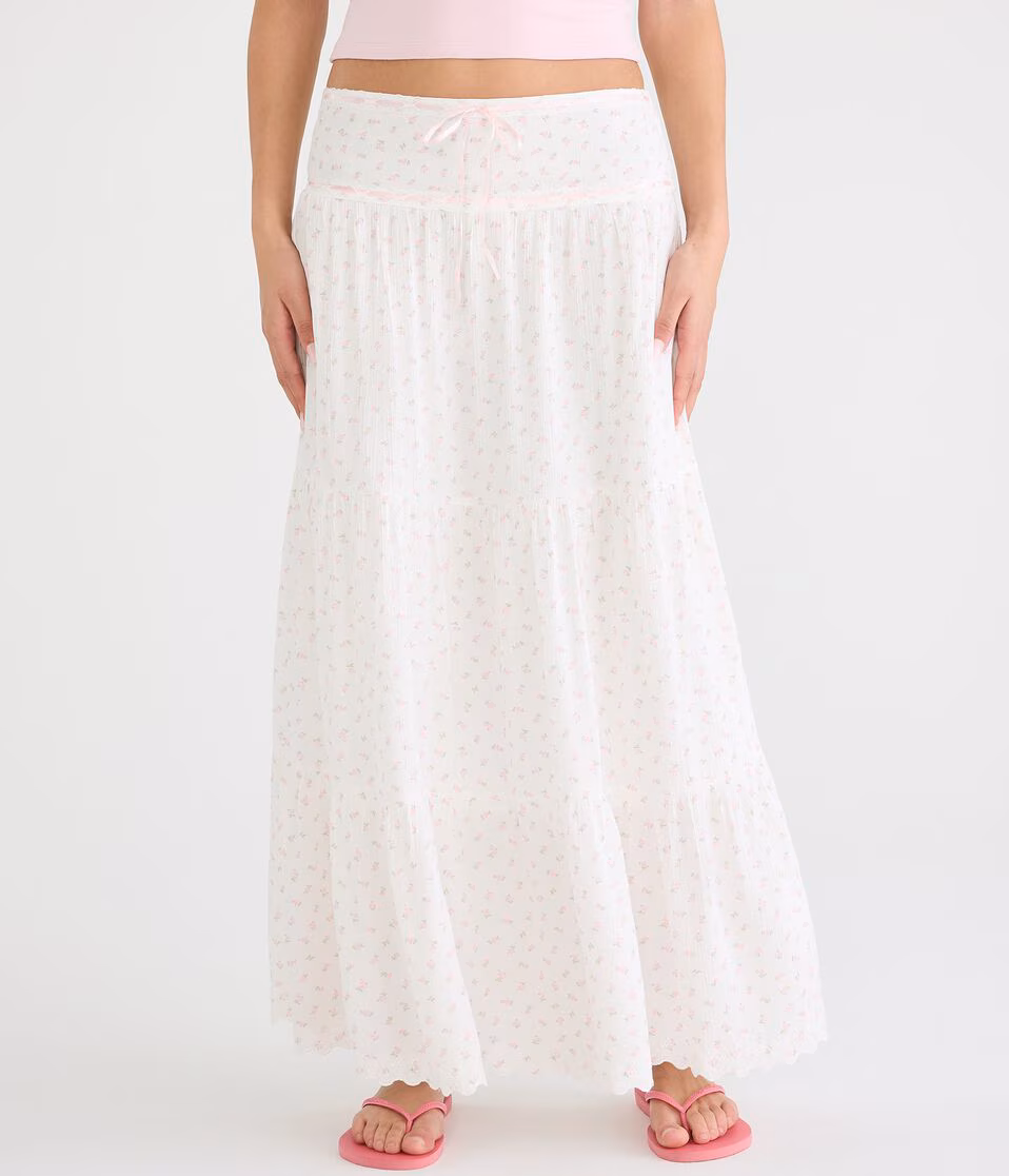 Floral Tiered Maxi Skirt
