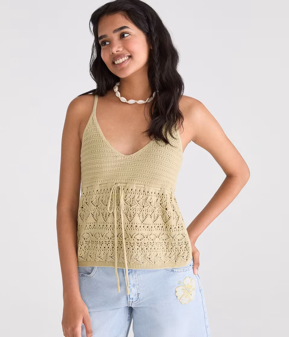 Babydoll Sweater V-Neck Tank Top