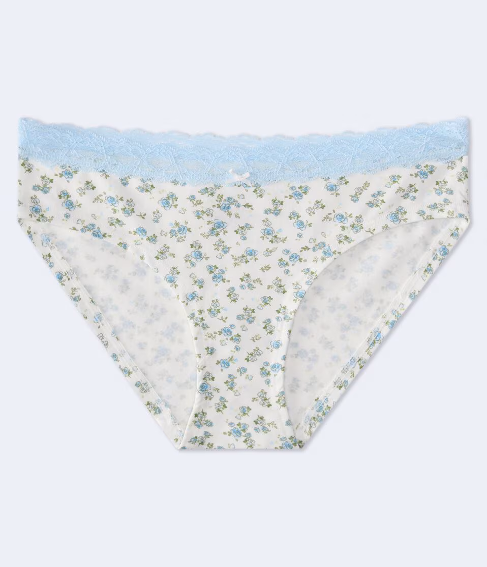 Floral Lace-Trim Hipster