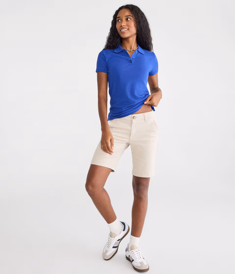 Low-Rise Uniform Bermuda Shorts