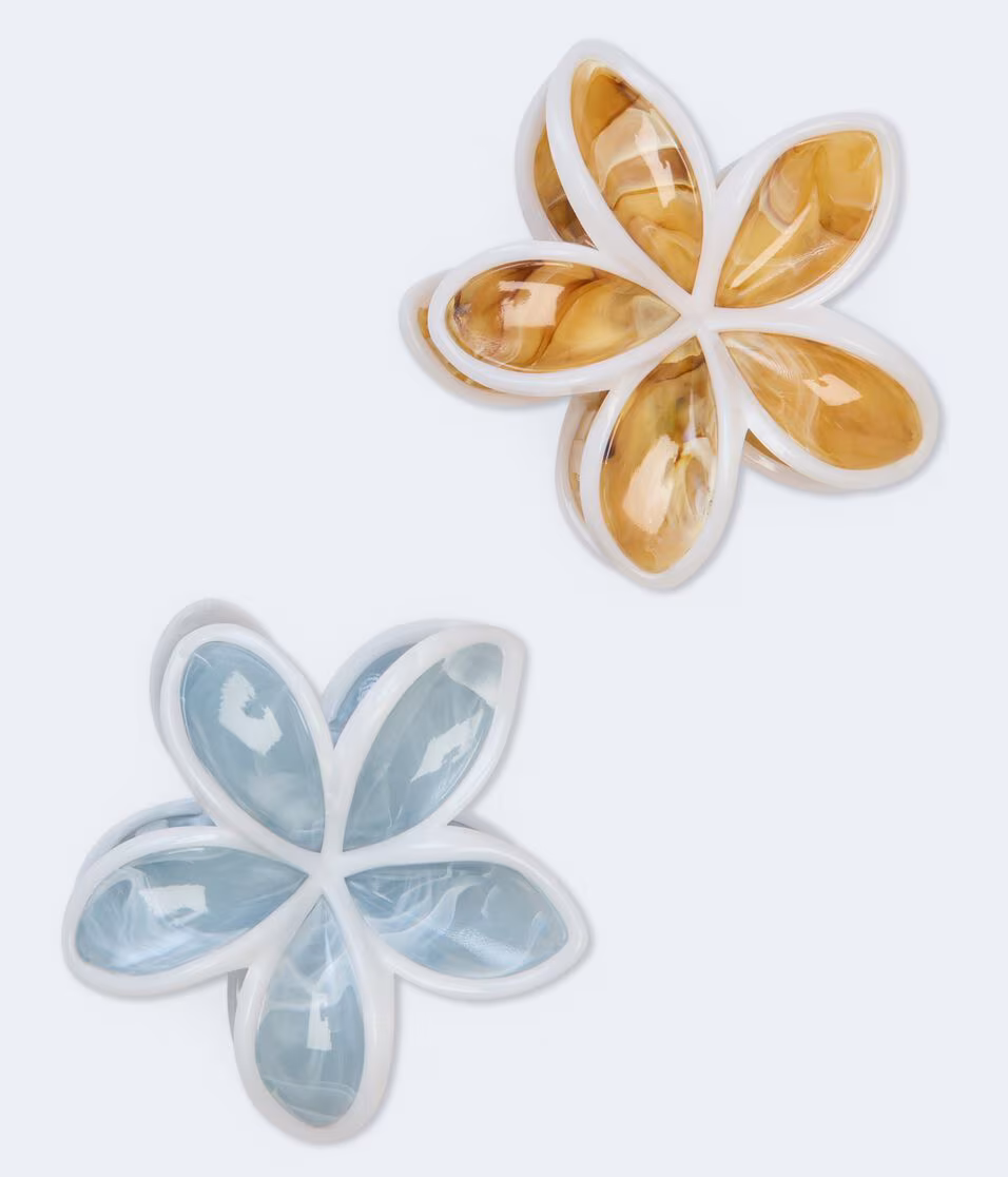 Tropical Flower Claw Hair Clip 2-Pack