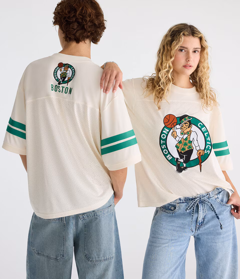 Boston Celtics Sleeve Stripes Mesh Top