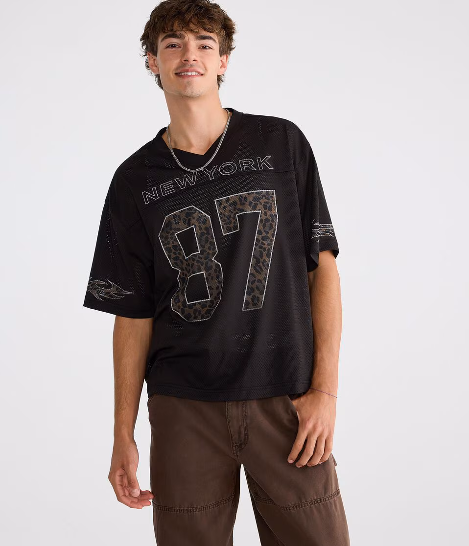 New York 87 V-Neck Boxy Mesh Jersey