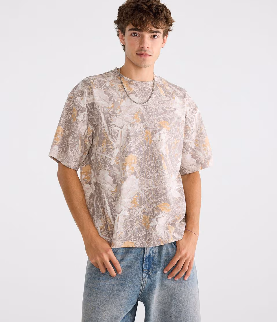 Forest Camo Heavyweight Boxy Crew Tee