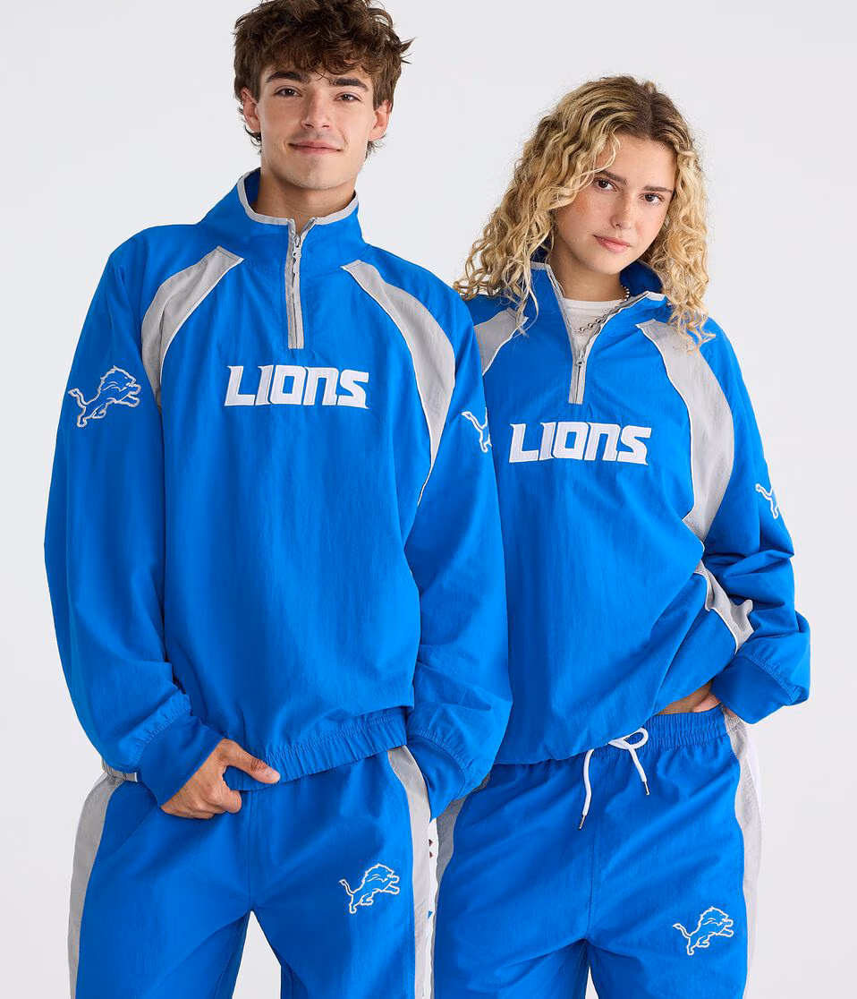 Detroit Lions Quarter-Zip Track Jacket