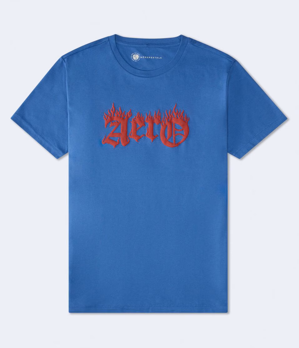 Aero Gothic Fire Logo Graphic Tee
