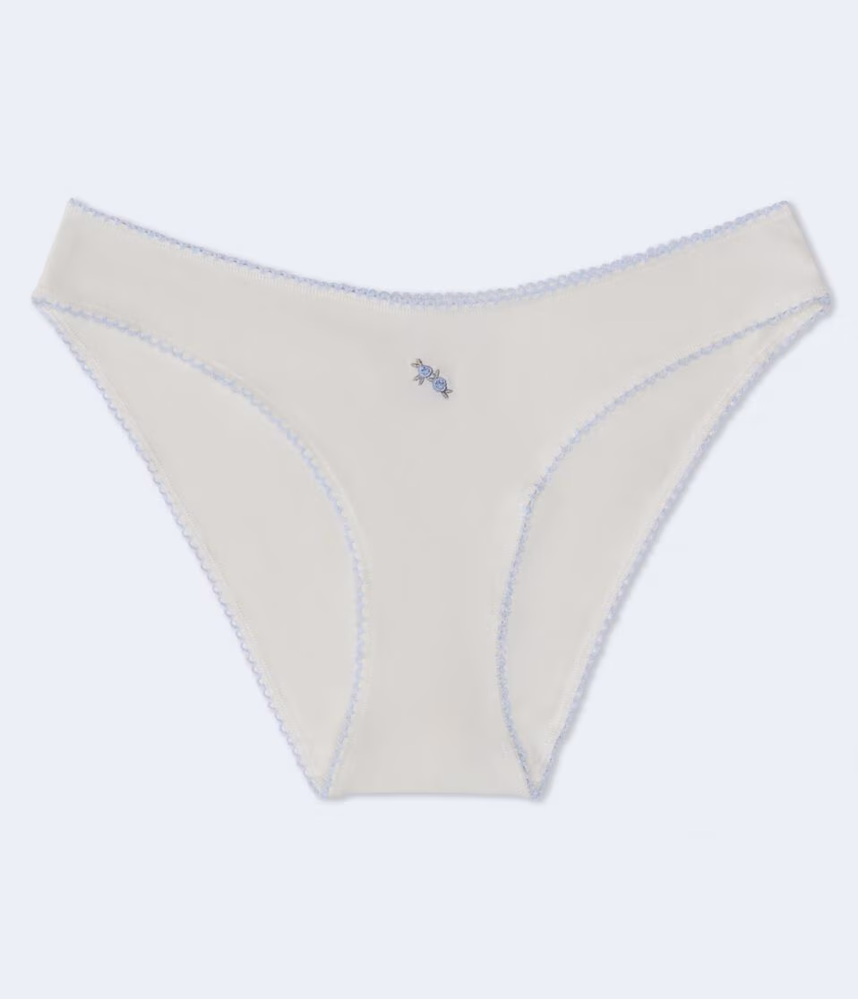 Embroidered Rose Low-Rise Bikini