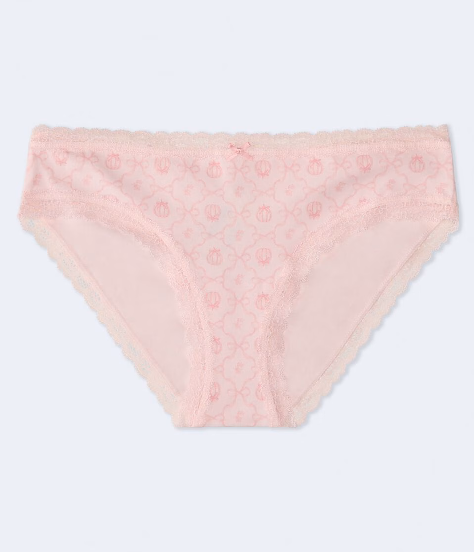 Floral Bow Lace-Trim Hipster