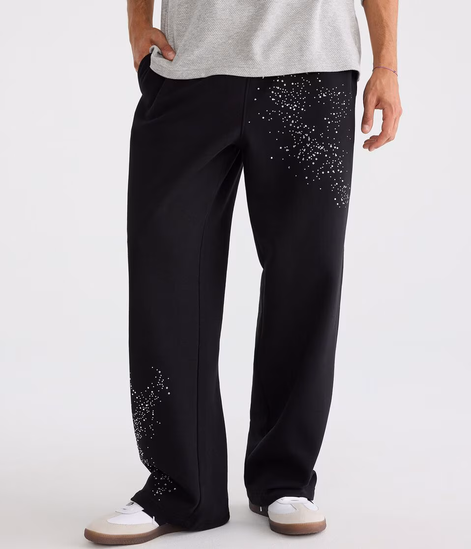 Cloud Soft Rhinestone Baggy Sweatpants