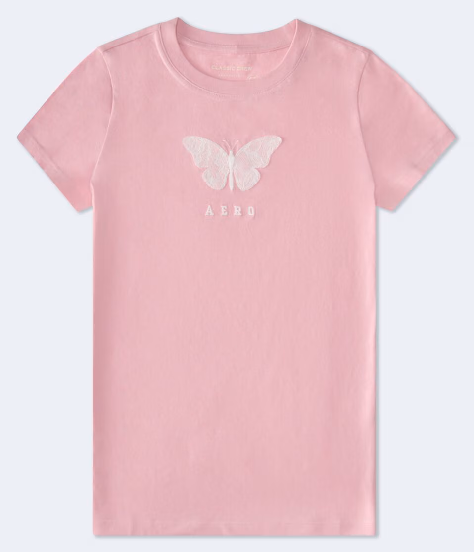 Aero Lace Butterfly Graphic Tee