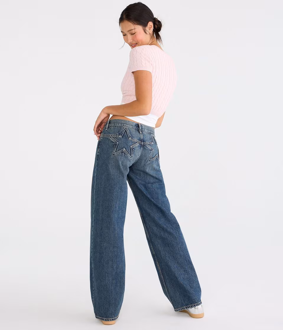 Super Low-Rise Baggy Wide Leg Star Jean