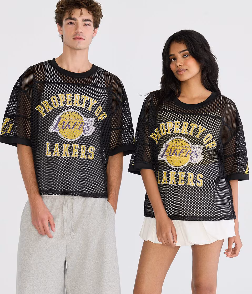 Property Of Los Angeles Lakers Boxy Mesh Tee