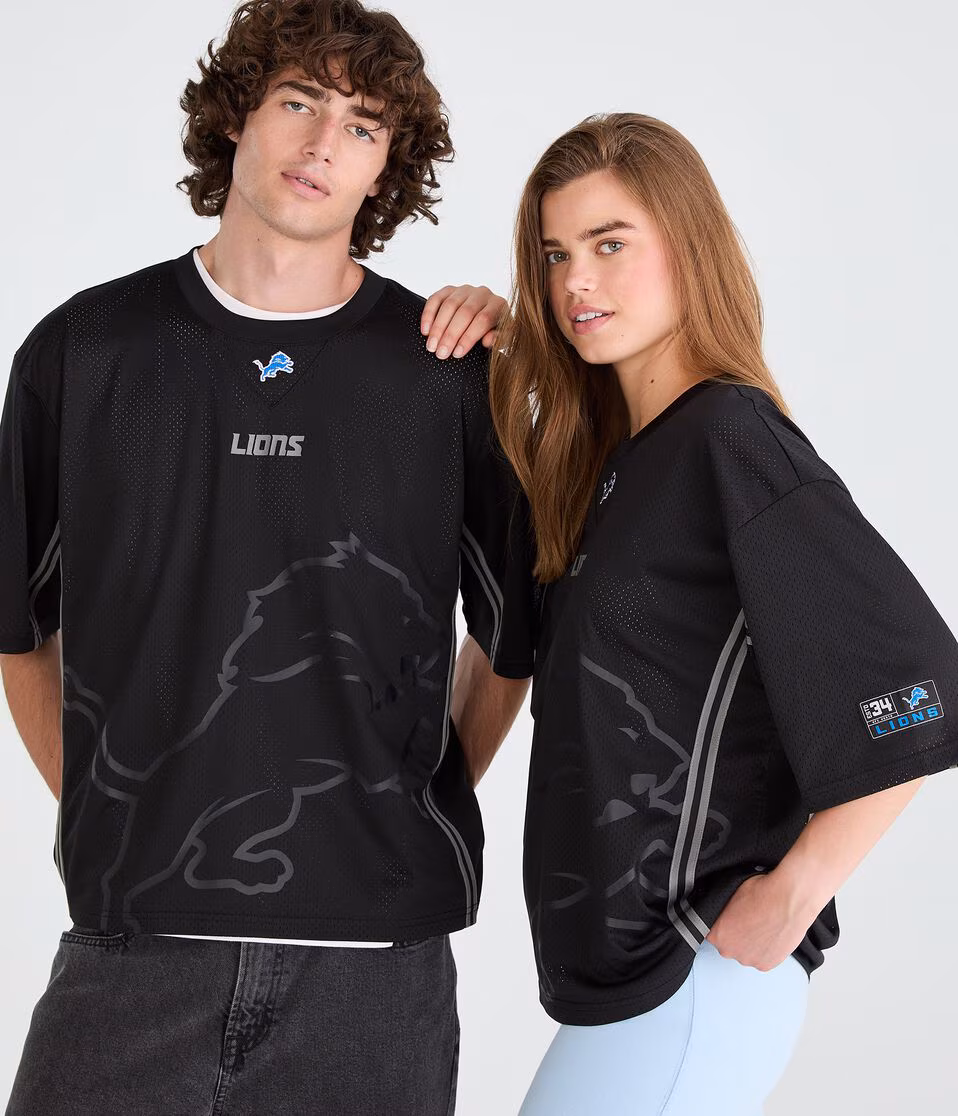 Detroit Lions Striped Mesh Top