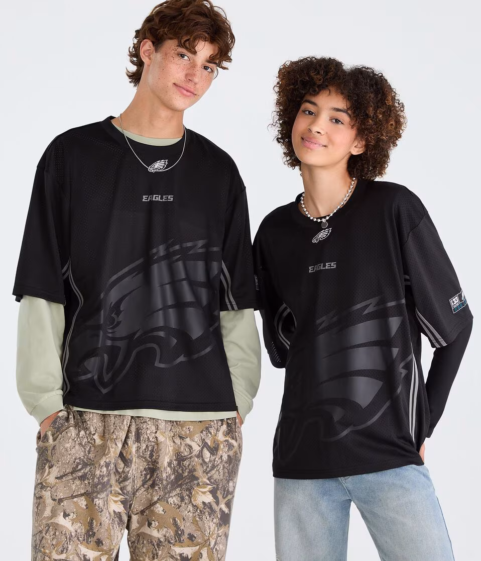 Philadelphia Eagles Striped Mesh Top