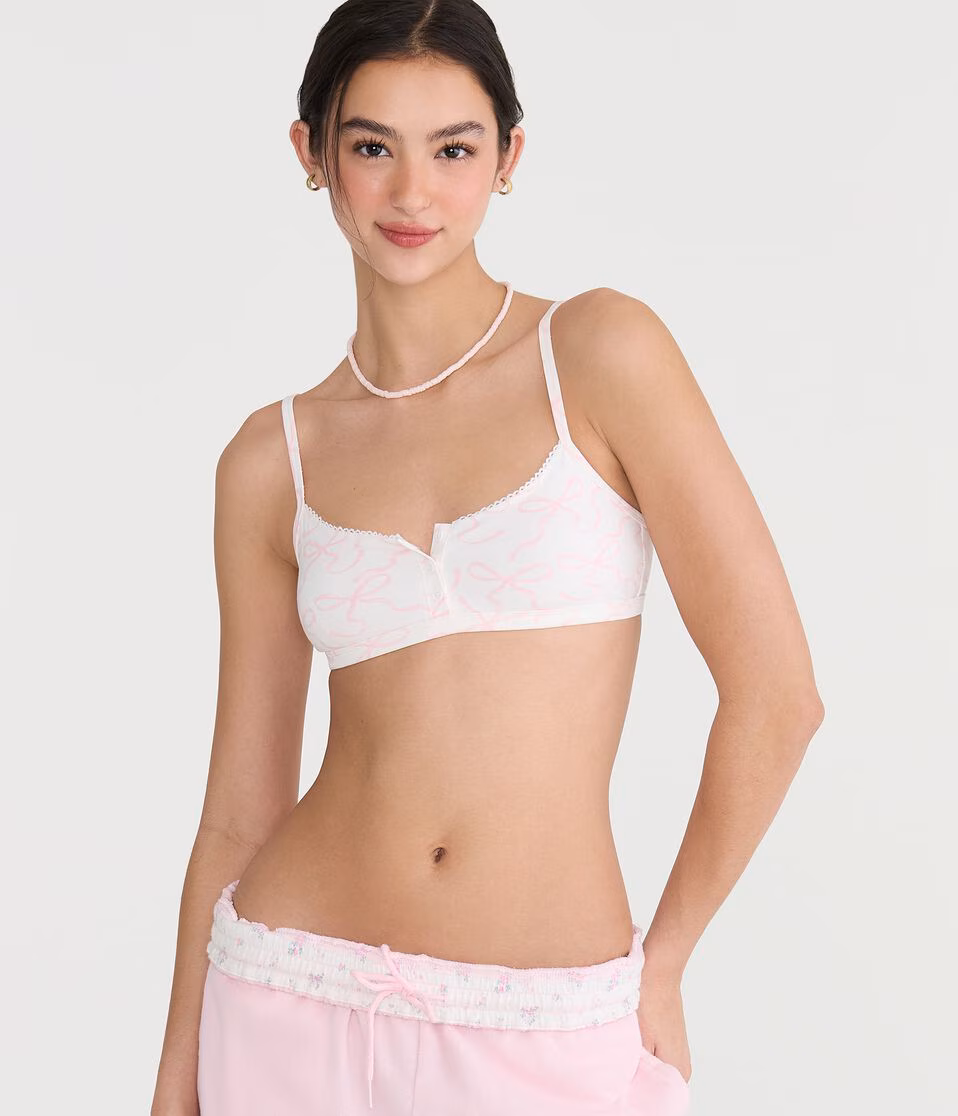 Bows Cotton Henley Bralette