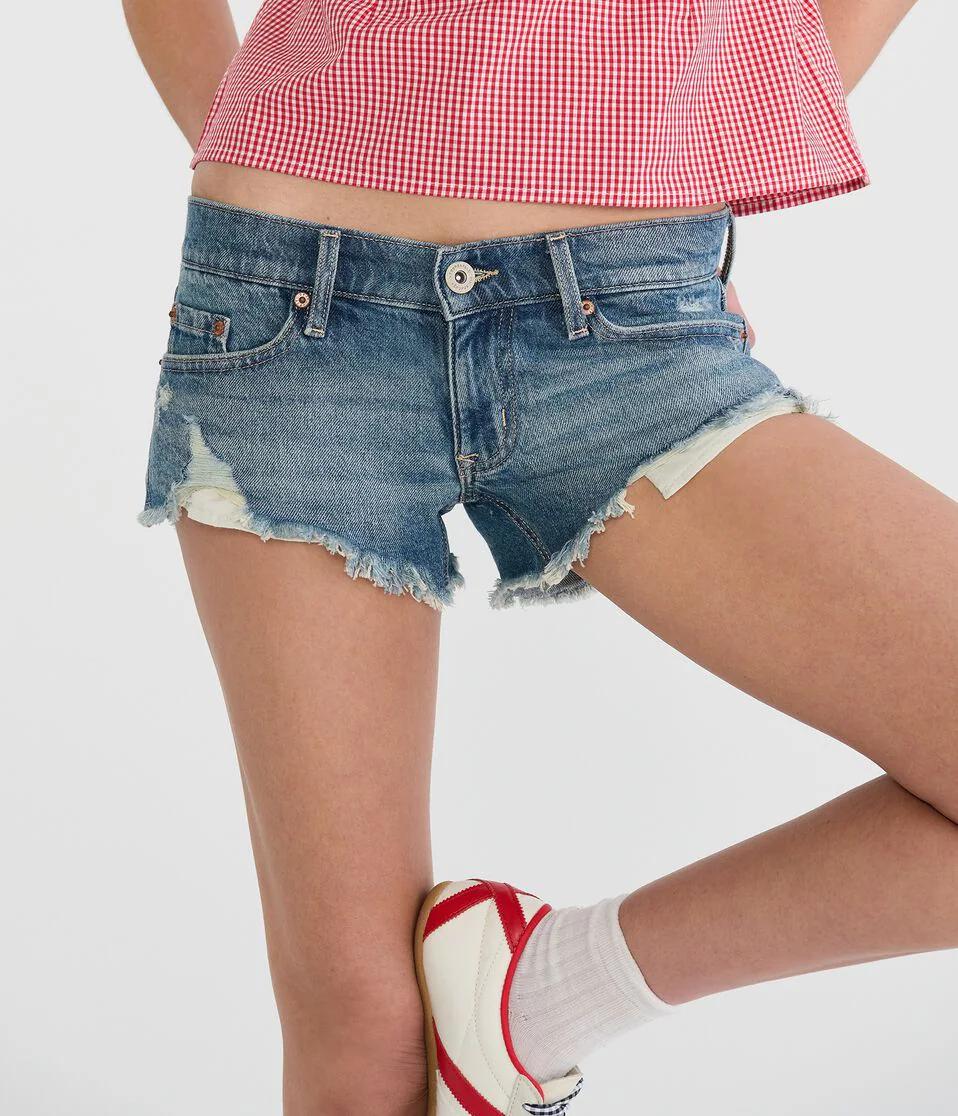 Super Low-Rise Micro Denim Shorts