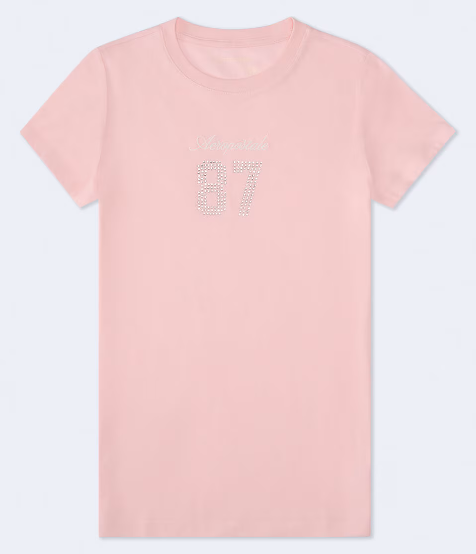 Aeropostale 87 Rhinestone Graphic Tee