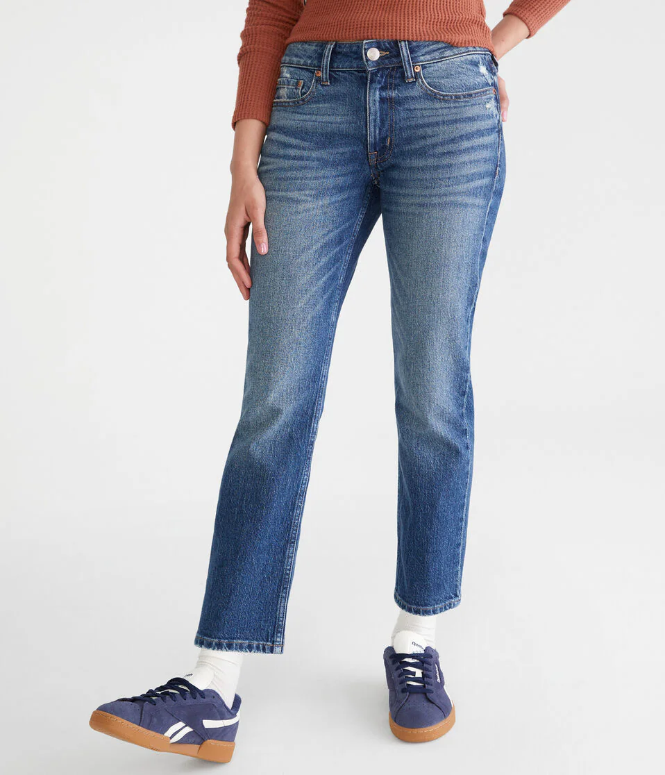 Mid-Rise Straight Ankle Jean