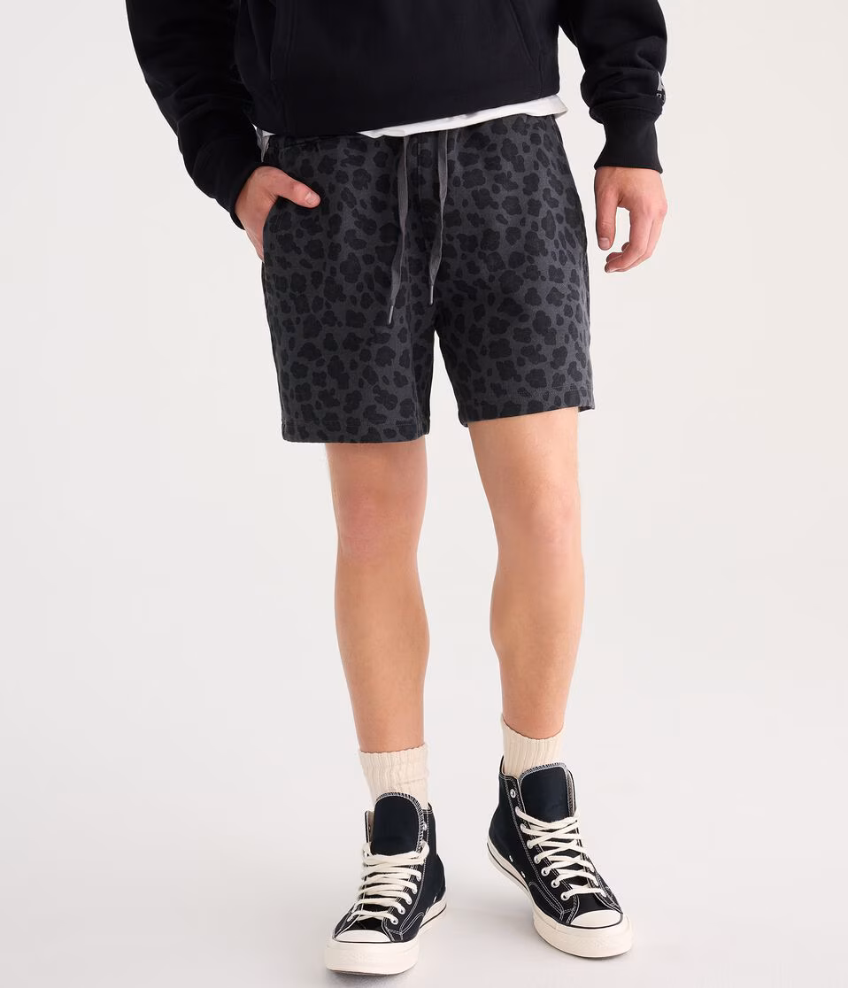 Cloud Soft Leopard Print Fleece Shorts
