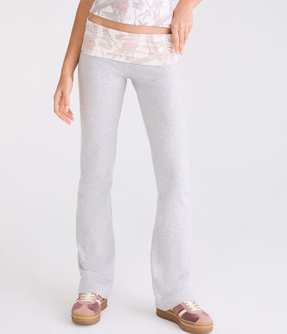 Forest Camo Mid-Rise Fold-Over Bootcut Pants