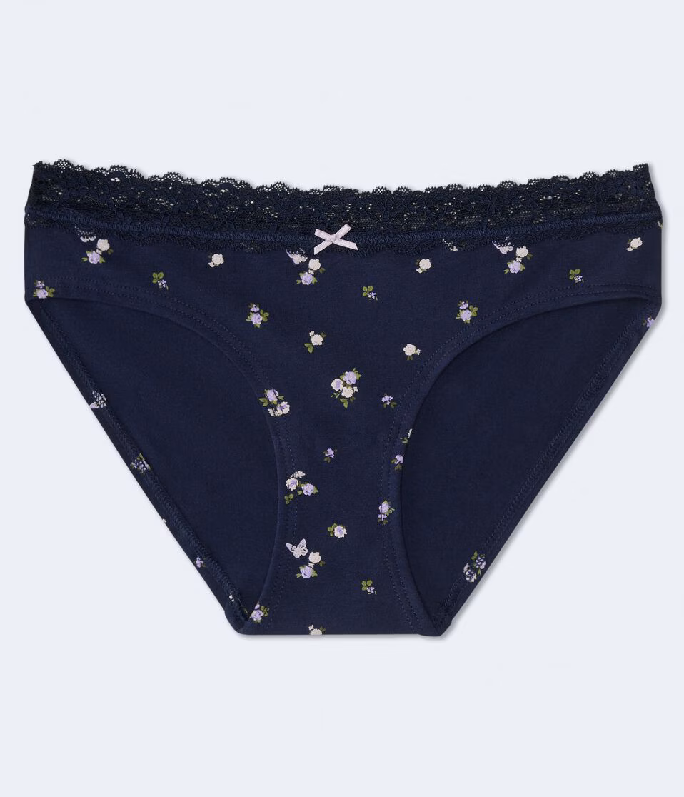 Floral Lace-Trim Hipster