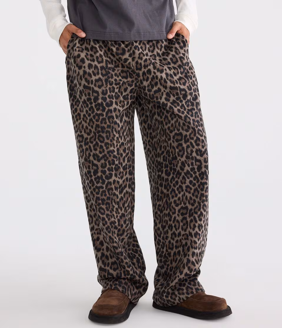 Cloud Soft Leopard Print Baggy Sweatpants
