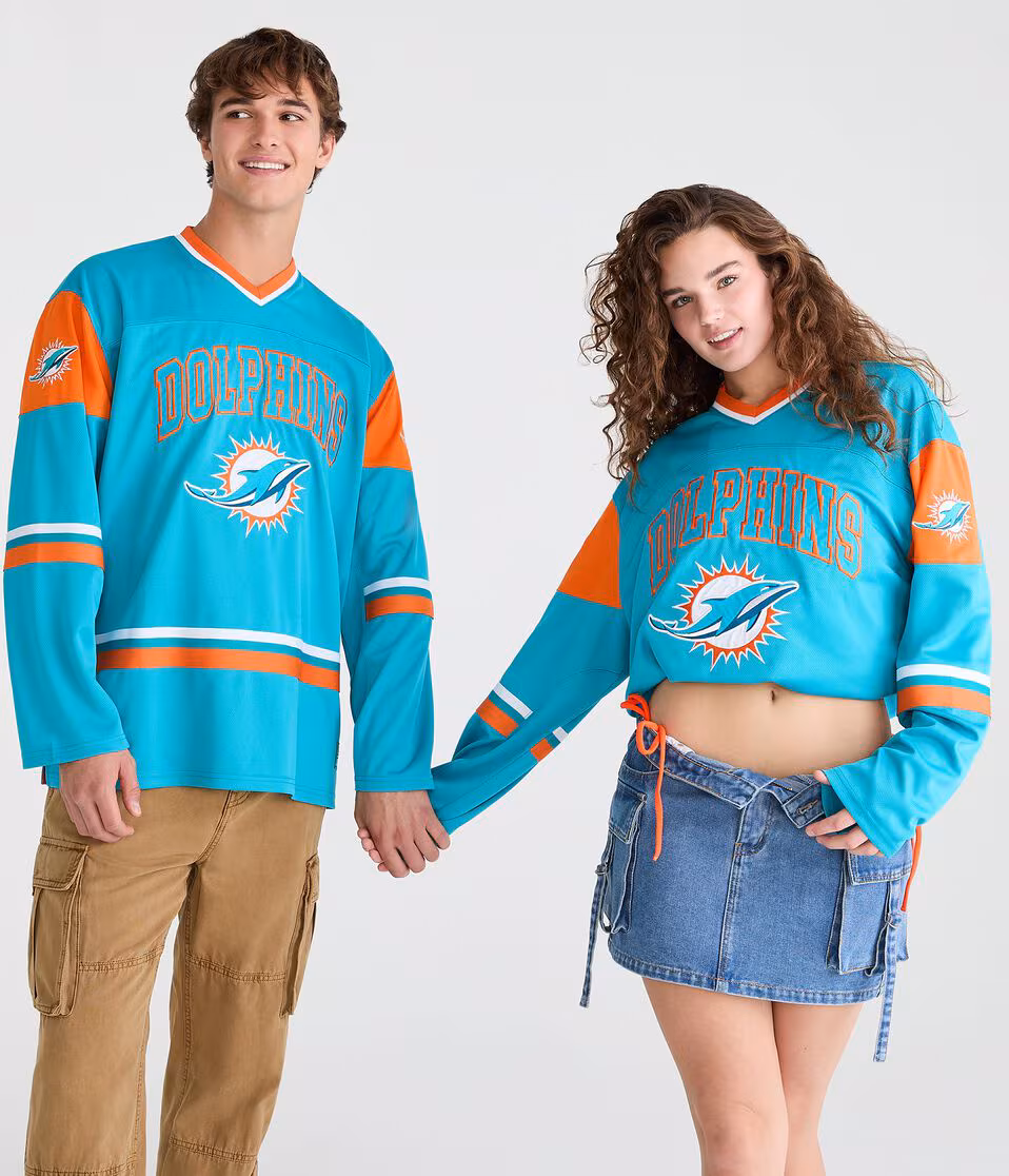 Long Sleeve Miami Dolphins V-Neck Top
