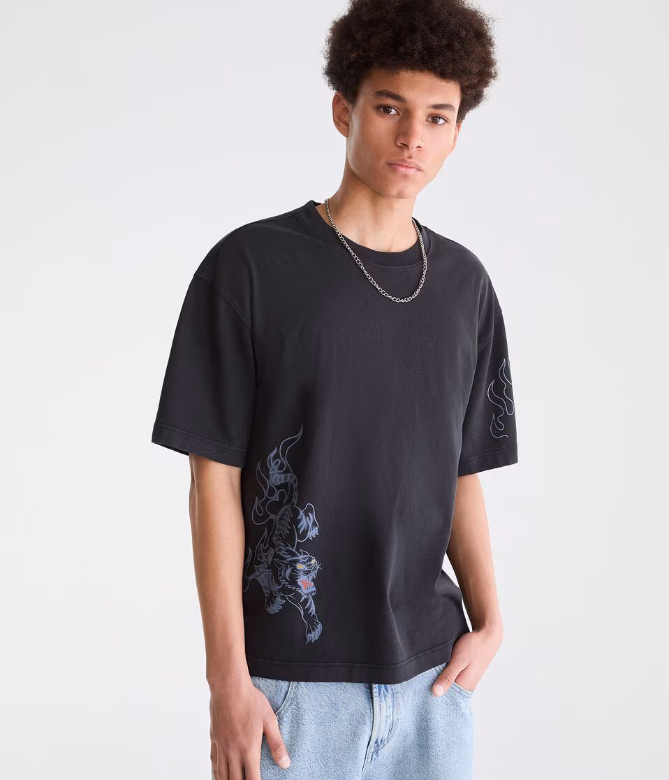 Fire Tiger Washed Graphic Tee