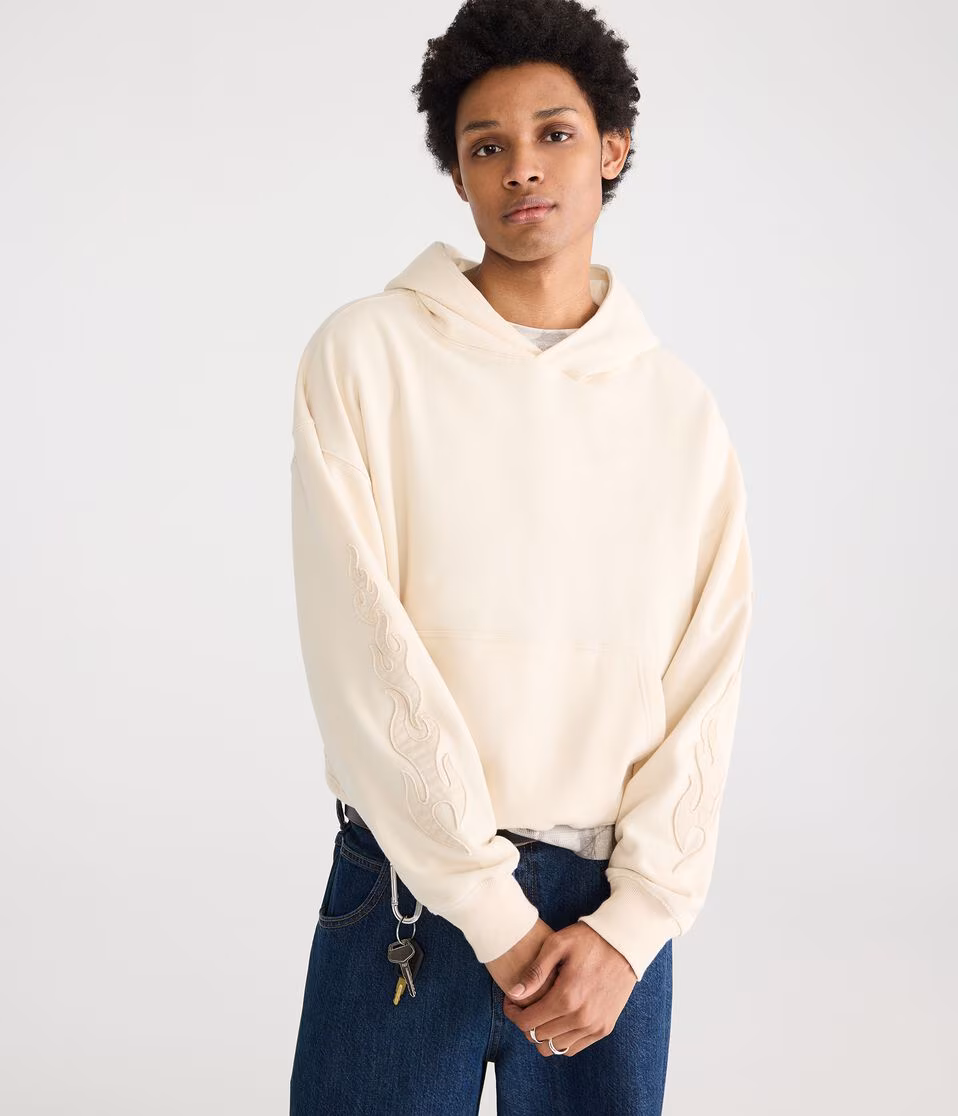 Cloud Soft Flames Boxy Pullover Hoodie