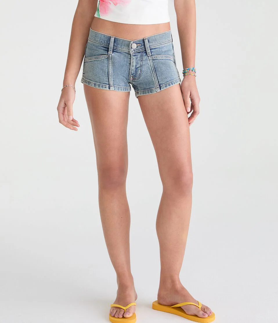 Super Low-Rise Micro Denim Shorts