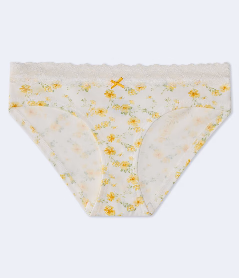 Floral Lace-Trim Hipster