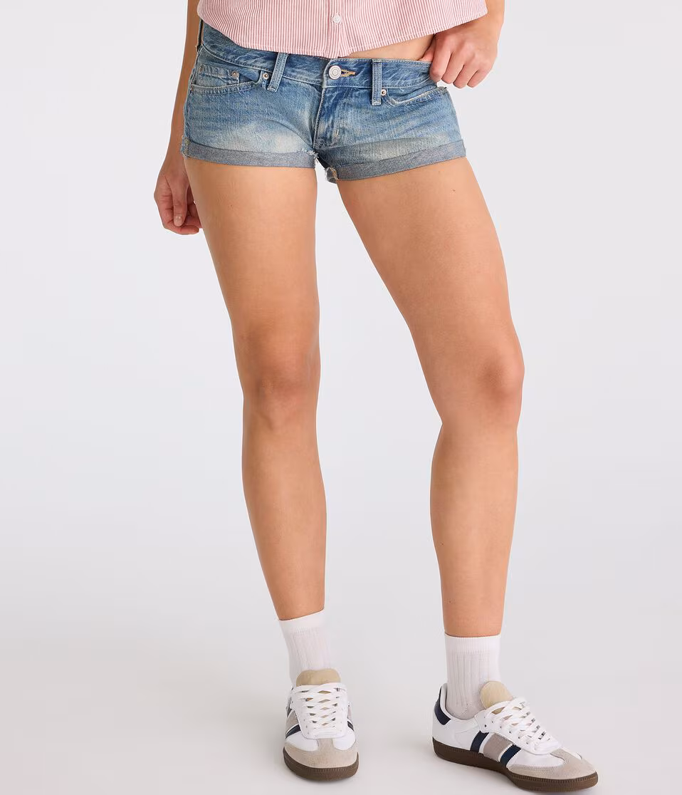 Super Low-Rise Micro Denim Shorts