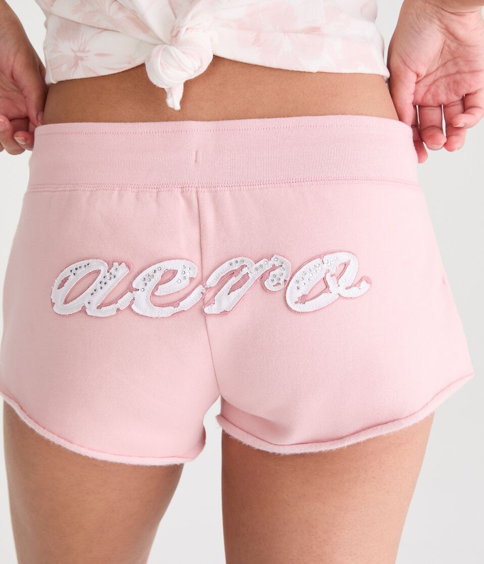 Aero Rhinestone Heritage Low-Rise Fleece Shorts