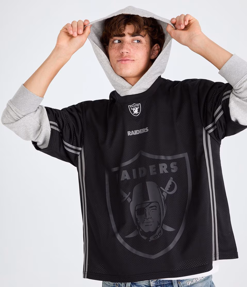 Las Vegas Raiders Striped Mesh Top