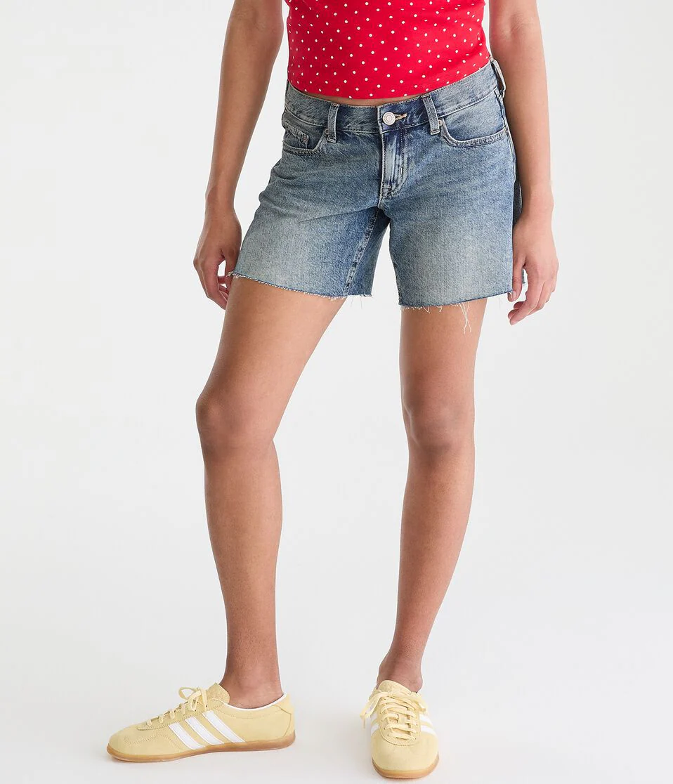Super Low-Rise Baggy Denim Shorts 6"